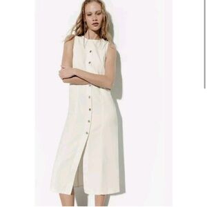 white denim dress zara Sleeveless Corbin White Denim Halter Neck Mini Dress Beginning Boutique US White Zara Denim Dress for